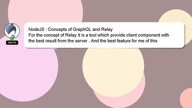 NodeJS : Concepts of GraphQL and Relay смотреть онлайн
