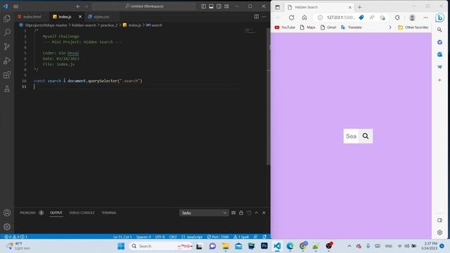 [ No Talk] - Myself Challenge with Hidden Search (HTML, CSS, JS) смотреть онлайн