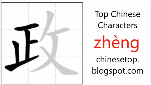 Chinese character 政 (zhèng, politics) with stroke order and pronunciation смотреть онлайн