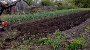 мототяпка вжик нарезка борозд (неудачная) под морковь