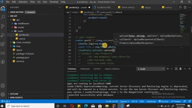 Upload image to cloudinary | Node.js Rest API with mongoDB in HINDI смотреть онлайн
