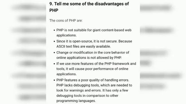 Disadvantages of php lanuage | Php Interview Questions and answers смотреть онлайн