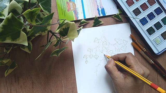 WATERCOLOR PAINTING | HOW TO PAINT Ivy plant | Easy Painting FOR BEGINNERS смотреть онлайн