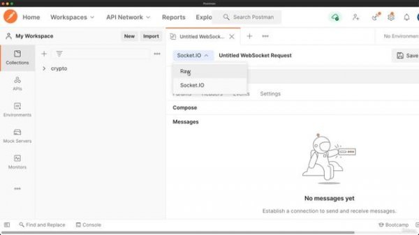 3.7  Testing WebSocket Connection Using PostMan