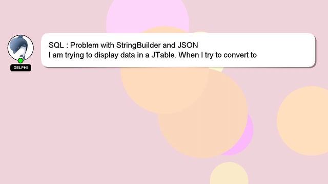 SQL : Problem with StringBuilder and JSON смотреть онлайн