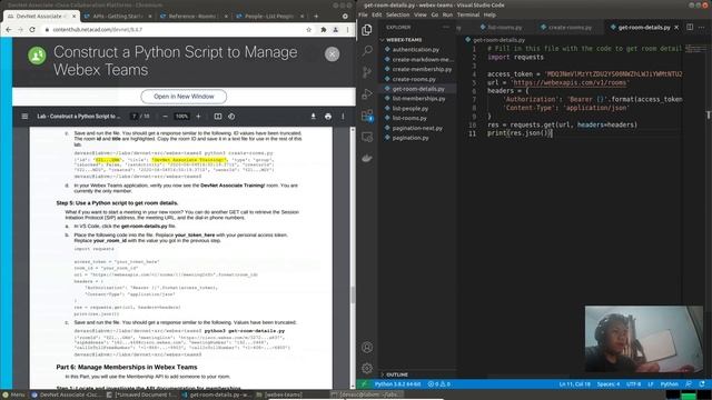 8.6.7 Construct a Python Script to Manage Webex Teams смотреть онлайн