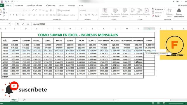 Cómo SUMAR en EXCEL - Ejemplo sencillo - 6 formas FÁCILES смотреть онлайн