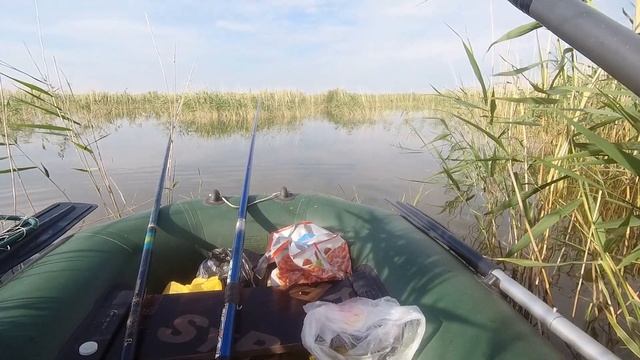Ловля КАРАСЯ с лодки на поплавочную удочку. смотреть онлайн
