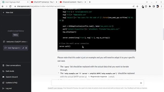 Extract latest user sign-ups on Ruby on Rails / Python Django using ChatGPT смотреть онлайн
