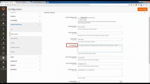 Seller Invoice Pdf Settings