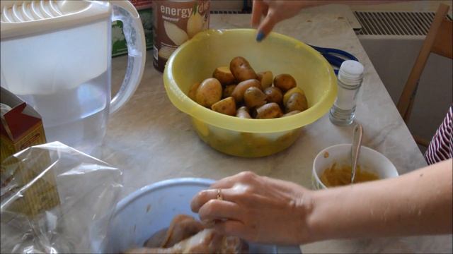 Запекаем мясо и картофель в кожуре горчичный маринад смотреть онлайн