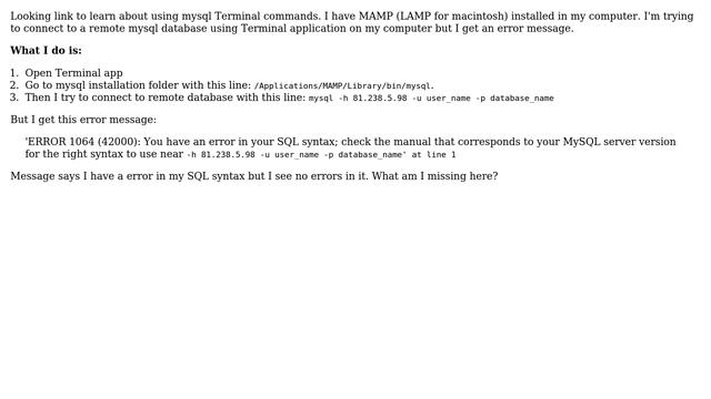 Using MAMP and mysql on Terminal application (macintosh)? смотреть онлайн