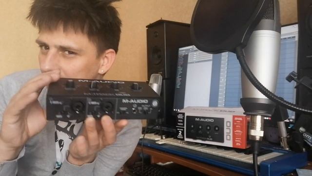 звуковая карта Аудиоинтерфейс M-Audio M-Track Duo тест звука обзор вокал смотреть онлайн