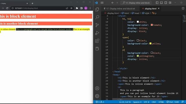 CSS Inline - Block Element | Mastering CSS: The Ultimate Guide for Web Developers #chapter17 смотреть онлайн