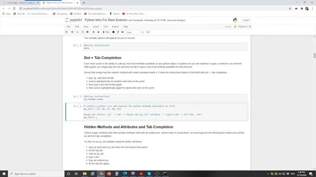 Lsn 6 - Jupyter Notebook Tab Completion смотреть онлайн