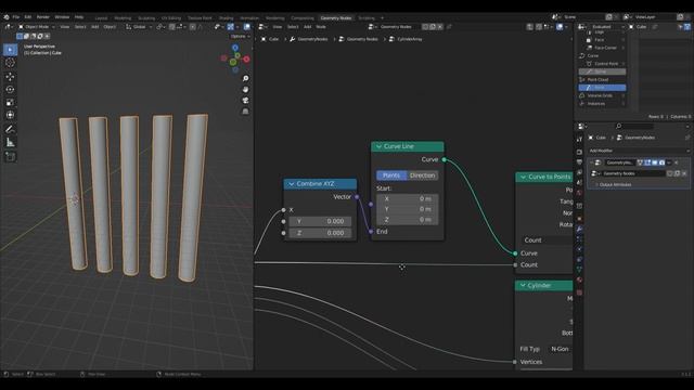 Geometry Nodes - Make A Cylinder Array (Blender 3.1.2) смотреть онлайн
