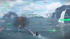 MODERN WARSHIPS -ONLINE MATCH - game play - tier 2 -  submarine -  USS SeaWolf (SSN-21)