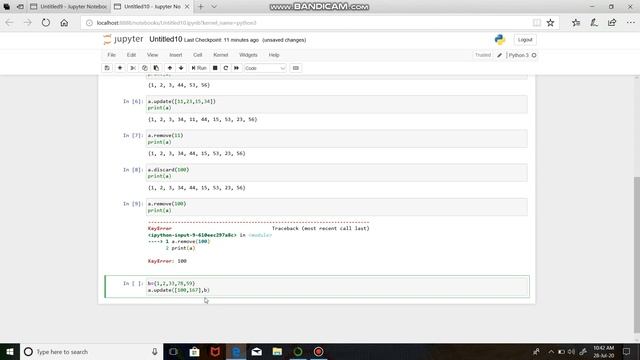 Set and Set operations using Python смотреть онлайн