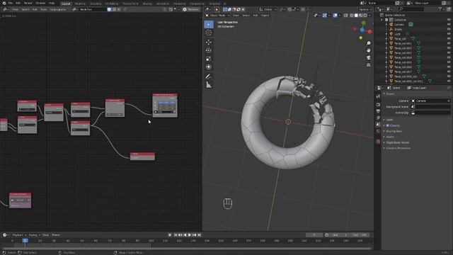 Create a Fractured Torus with Animation Nodes in Blender 2.9! смотреть онлайн