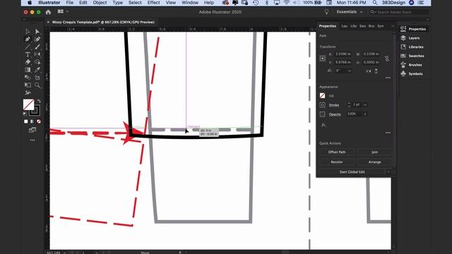 How to draw pants sketch in Illustrator for Fashion Design смотреть онлайн