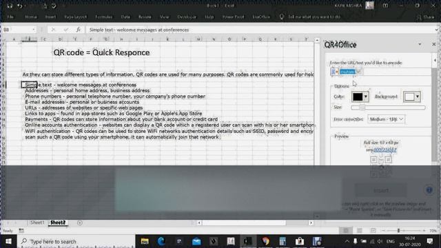 How to generate QR CODE in Excel, And about of QR CODE смотреть онлайн