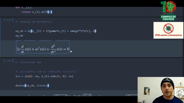 Python para solução de Equação Diferencial Ordinária - Oscilador Harmônico - sympy смотреть онлайн