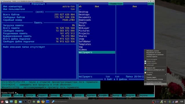 Крутая панель задач и настройка экрана в Astra Linux смотреть онлайн