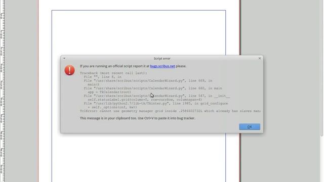 Scribus Calendar Wizard Error смотреть онлайн