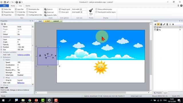 #5 การทำการ์ตูนเอนิเมชั่นด้วย Construct 2 การทำฉาก(Scene)ที่ 1 смотреть онлайн