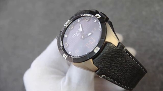 Custom-made watch strap of goat leather for Tissot T-Touch Expert Solar watch. смотреть онлайн