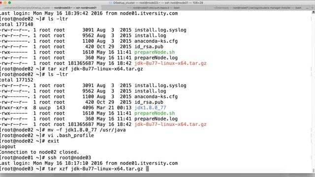 Virtual Machines - CDH5 - Setup JDK 1.8 on all nodes of the cluster смотреть онлайн