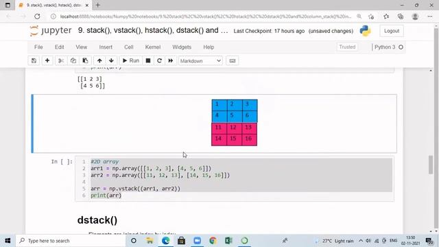 stack(),hstack(),vstack(),dstack() and column_stack() in Numpy arrays смотреть онлайн