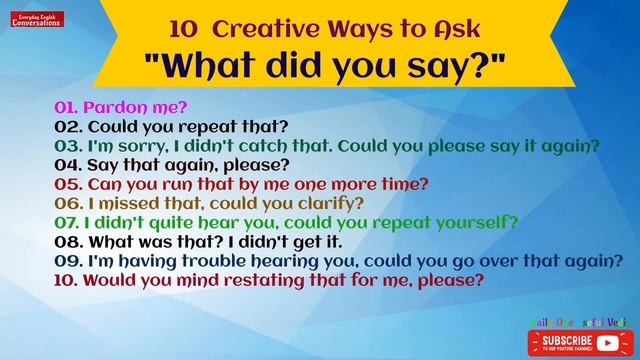 10 creative ways to ask "What did you say?" смотреть онлайн