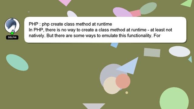 PHP : php create class method at runtime смотреть онлайн