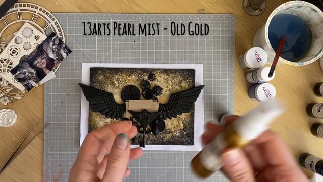 Mixed media canvas in steampunk style. Scrapbooking video tutorial смотреть онлайн