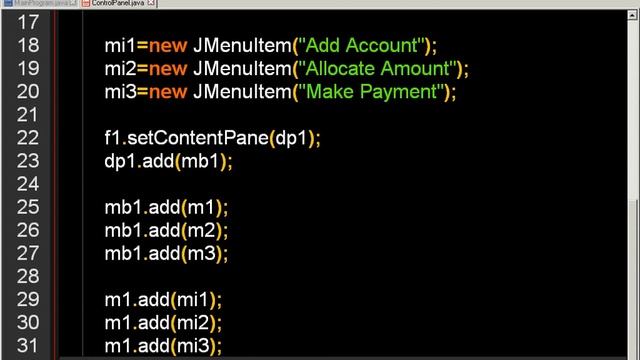 Java Swing -- How to Use MenuBar,Menu,MenuItem -- Account Apps смотреть онлайн