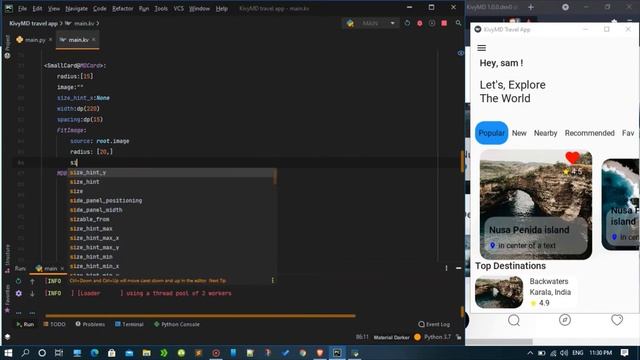 Kivy and KivyMD Travel App UI speed code смотреть онлайн