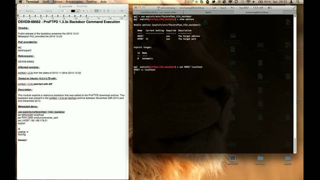 OSVDB-69562 : ProFTPD 1.3.3c Backdoor Command Execution смотреть онлайн