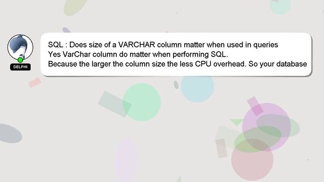 SQL : Does size of a VARCHAR column matter when used in queries смотреть онлайн