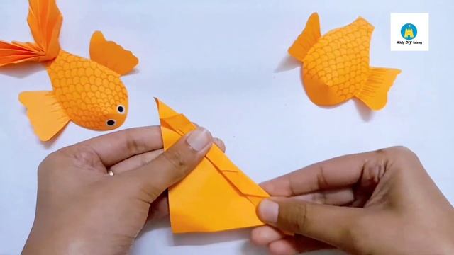 How to make paper fish | Paper Goldfish | 3D Origami fish смотреть онлайн