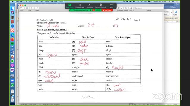 Zoom Lesson 23.6.20: 2E Test and First Term Exam Review смотреть онлайн