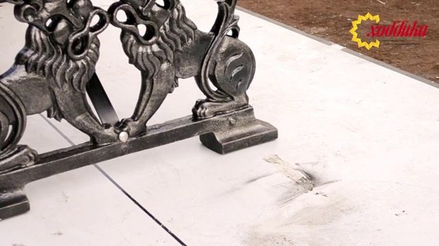 Скамья чугунная без спинки "Львы" смотреть онлайн