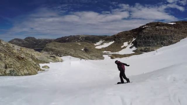 Folgefonna glacier ski resort summer snowpark snowboarding, June 2018 смотреть онлайн
