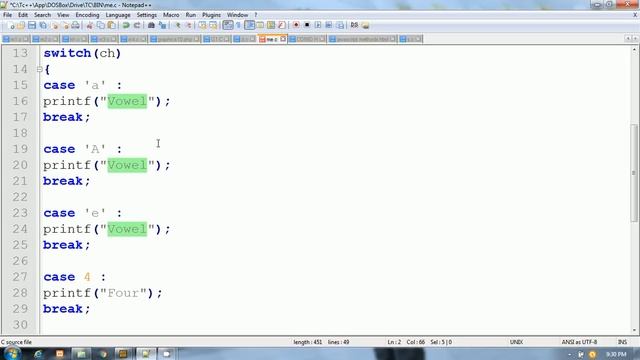 C Language | Switch Statement | Vowel or Consonant | Hindi смотреть онлайн