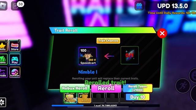 Anime Adventures spending 100k Robux for Golden Speedwagon 1,100 rerolls смотреть онлайн