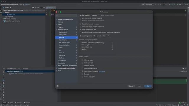 PHPStorm Git Modal dialog vs non-modal dialog tutorial смотреть онлайн