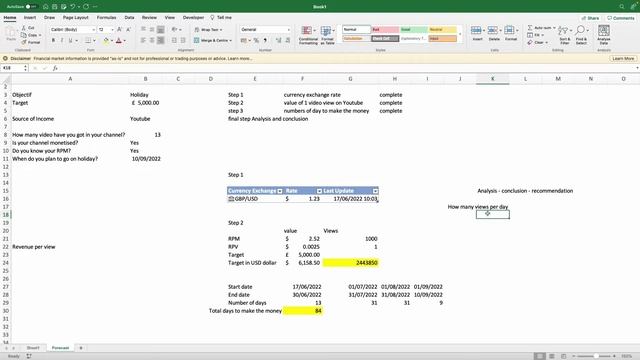 How many views you need to earn £5,000 on YouTube Excel free financial Model смотреть онлайн