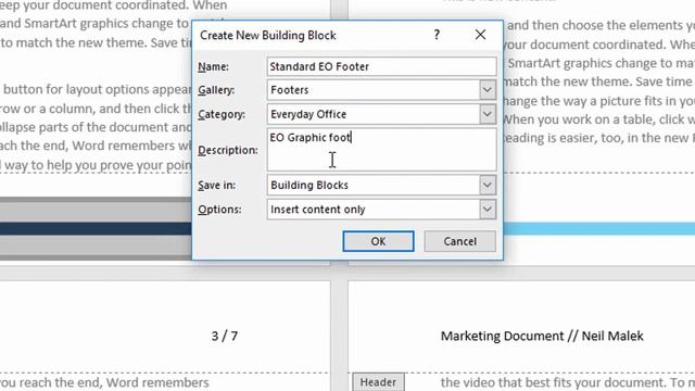 Creating Header and Footer Templates for Word in the Building Blocks Organizer смотреть онлайн