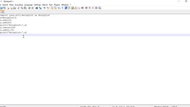 Jython- Java ArrayList with add( ), remove( ), get( ) and set( ) methods Example смотреть онлайн