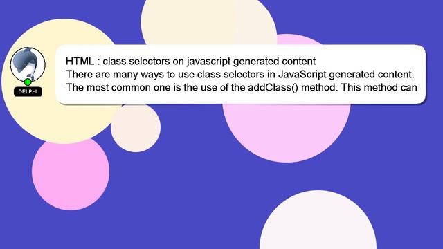 HTML : class selectors on javascript generated content смотреть онлайн